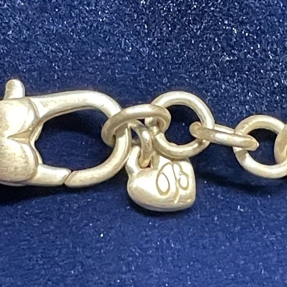 Brighton Silver Tone Necklace 17 inch with Faux Blue Gemstones - Picture 3 of 5